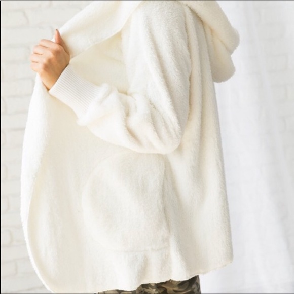 More coming! 💕HOST PICK!💕Ivory Fleece Hoodie - Picture 6 of 6